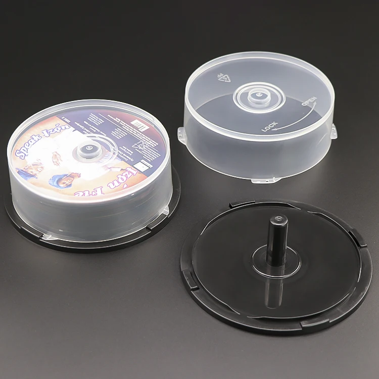 WEISHENG Plastic Storage 25discs CD Cake Box Blank Cd-r Case 52x 700mb Logo Top Audio DVD Box Blank Cd 52x Cdr Box