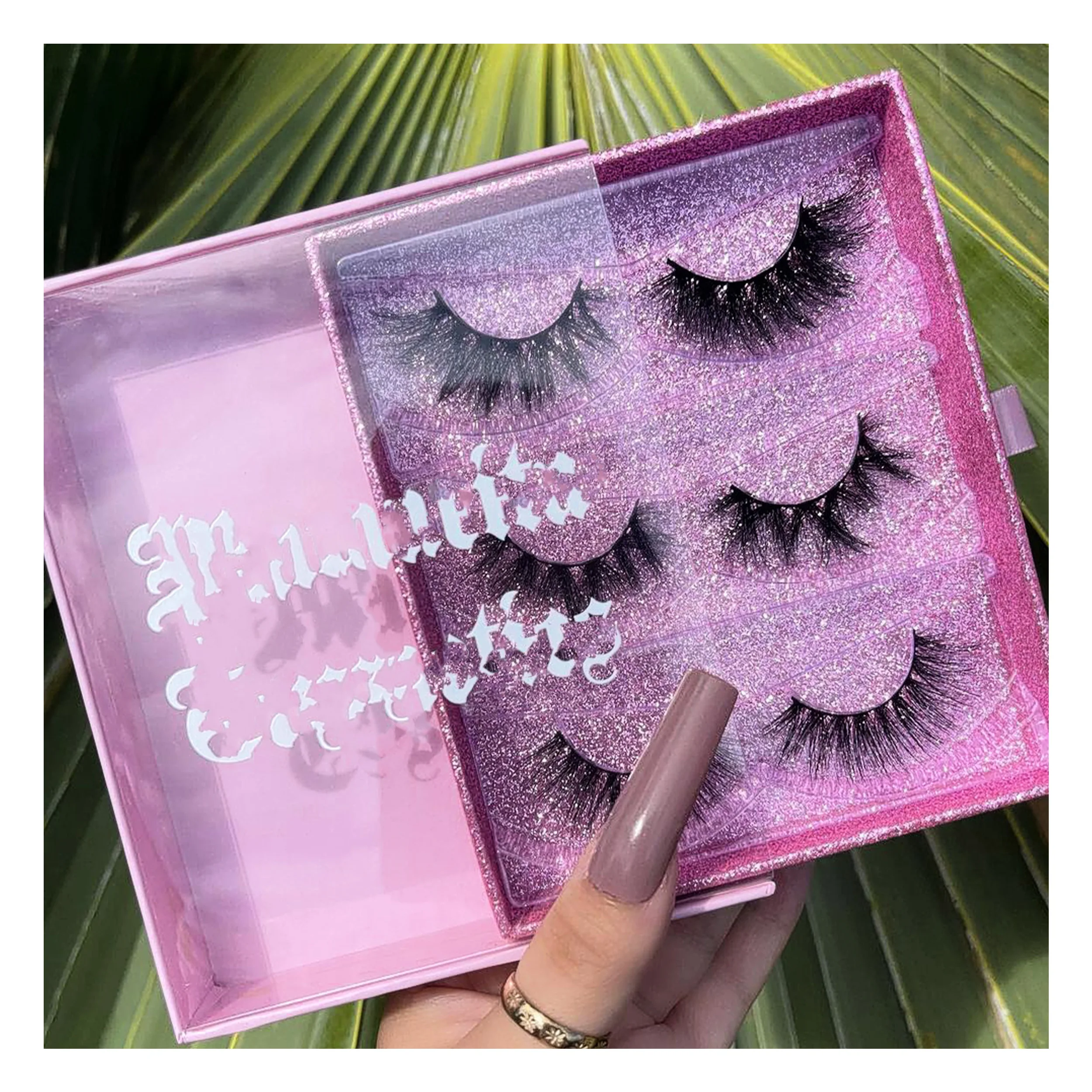 Lashesbox Пользовательский логотип магнитные пустые коробки для ресниц пустой глиттер упаковка коробка