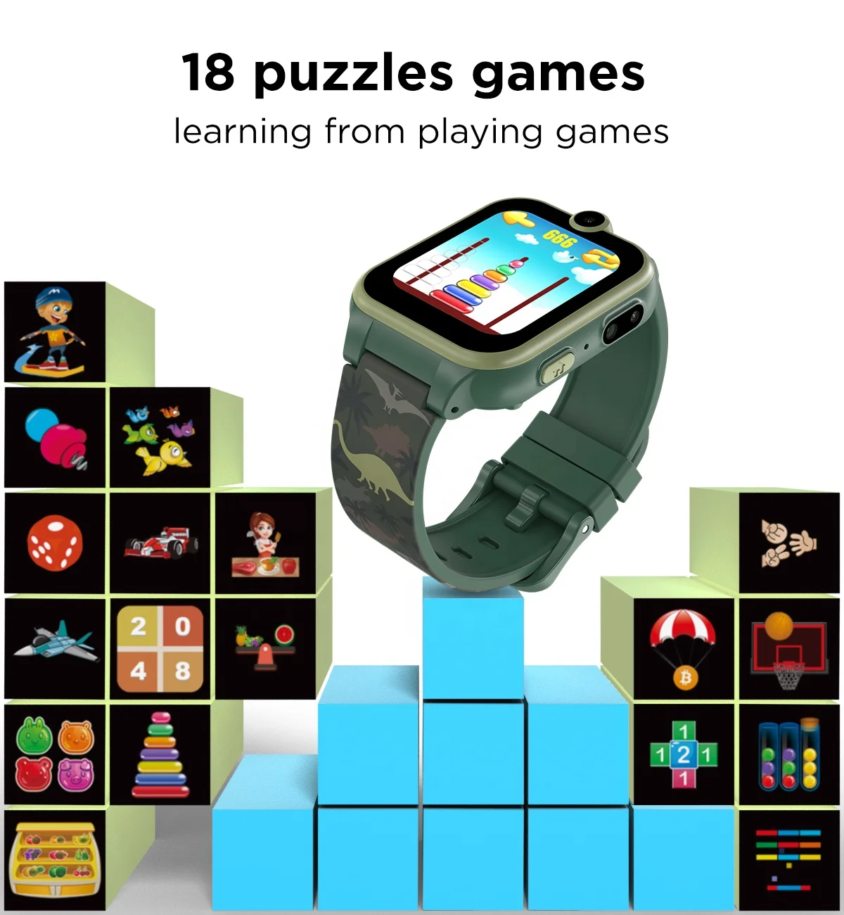 Educational Game XT16  Kids Smart Watch Waterproof Children Wrist Cell Phone Calculator HD Camera Smartwatch with Sim Card