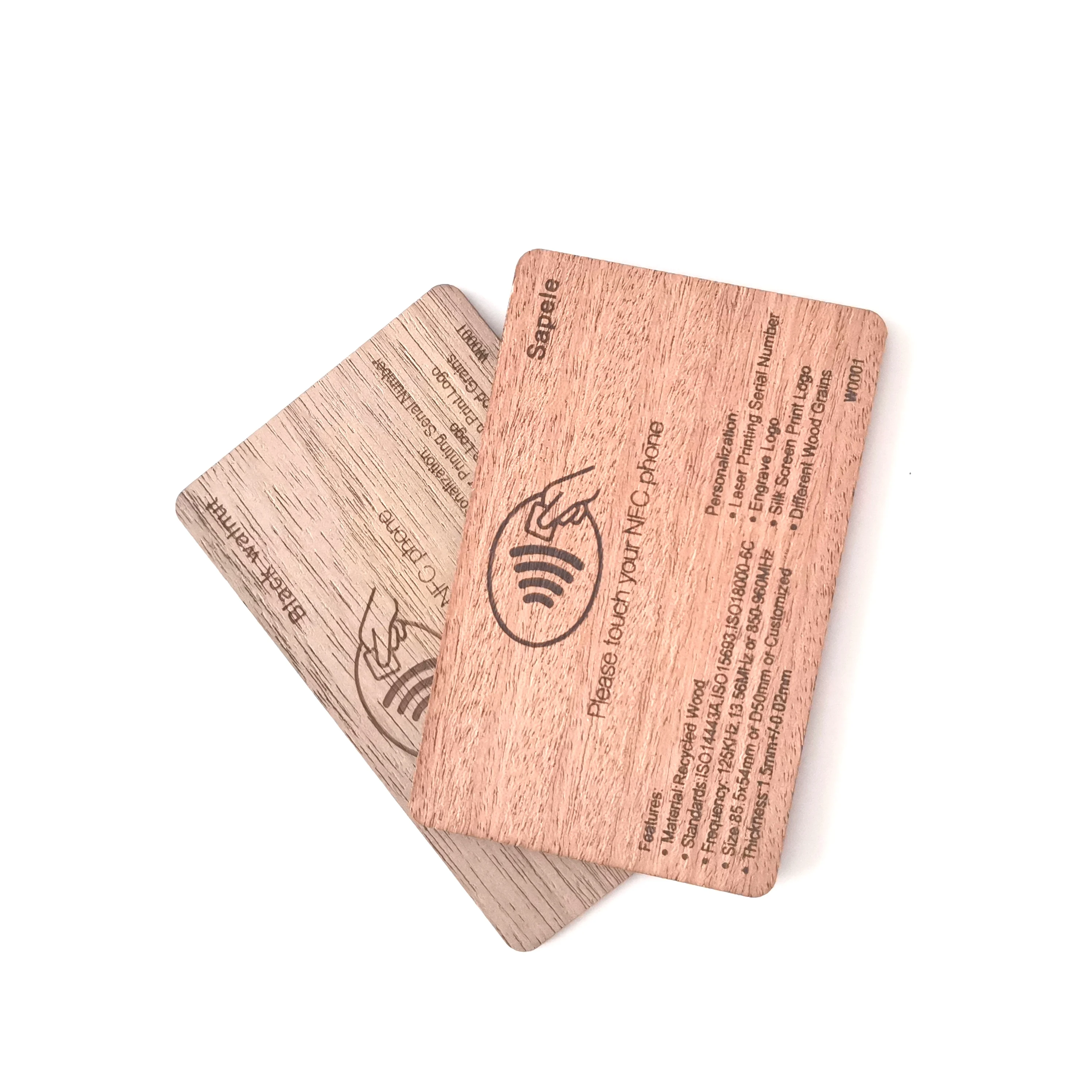 Maple wood gift card Unique ID Printable Blank Contactless NFC chip rfid smart card Programable