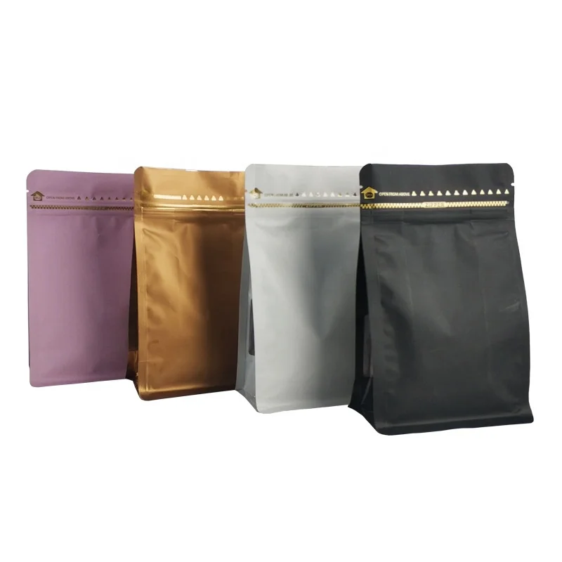 High quality matt color Aluminum Foil 16 oz 12 oz 10 oz coffee bags laminated material with zipper
