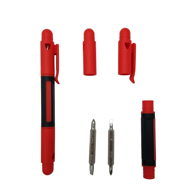 Mini Pen Screwdriver Slotted 3mm 4mm Phillips PH0 PH1 Screwdriver with Magnetic Pocket Tool DIY Hand Tools