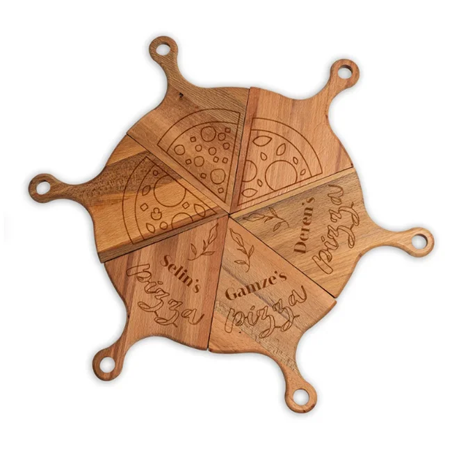 food grade customized  antique wood Serving cheese Pizza  tray with handle