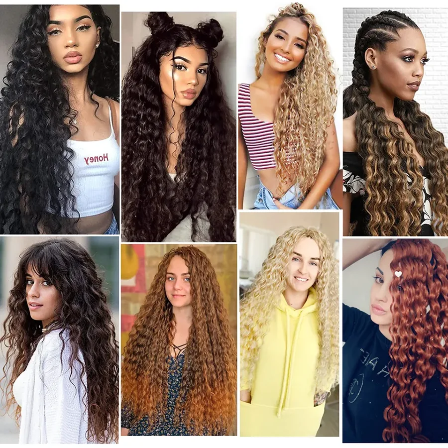 Wholesale Colorful 120g Bulk Braiding Hair Deep Wave Twist Crochet Hair for Braiding Hair Extensions Dreadlocks