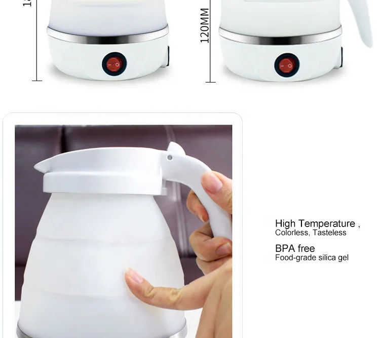 600ml Foldable Portable Kettle Travel 5 Mins Heater To Quickly Electric Kettle Travel Folding Water Bottle
