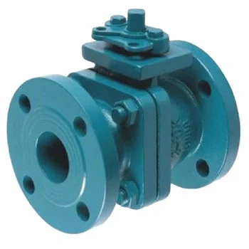 DN15 10K JIS Standard Cast Iron Flanged End Soft Seal 2 pc Ball Valve