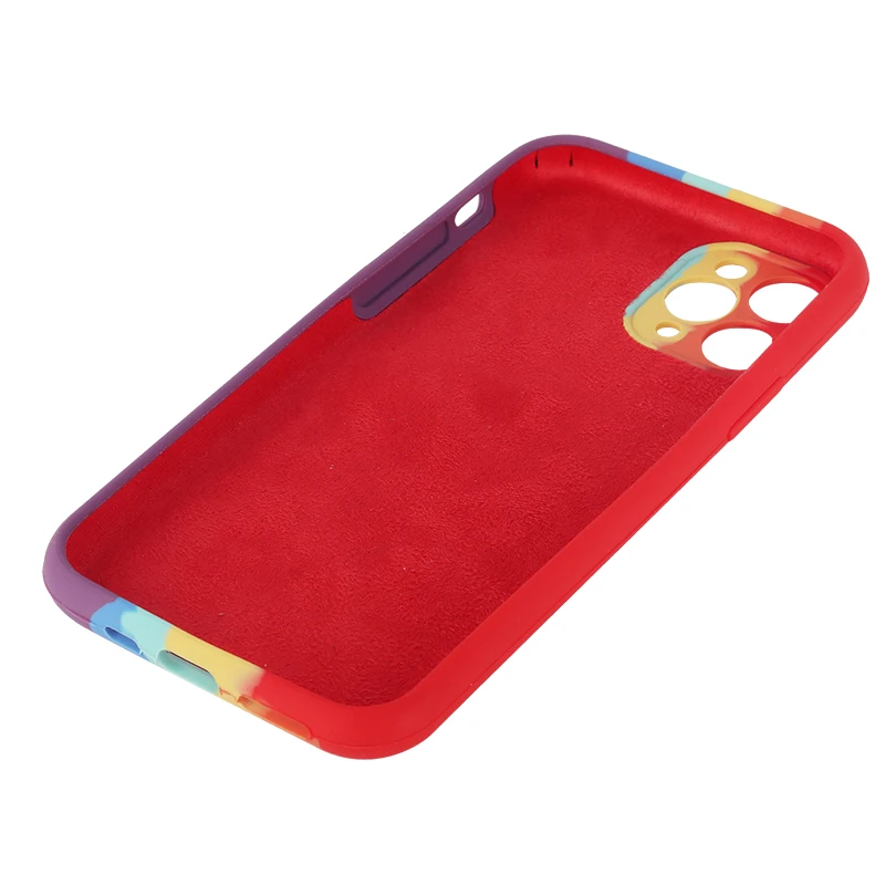 Fashion Funda Protectora De Silicio Liquido For iPhone 12 Rainbow Liquid Silicone Phone Protector Case Estuches For Samsung S21