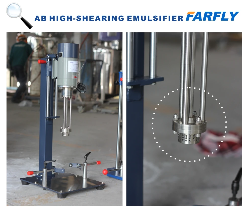 Emulsion Machine Emulsifying Homogenizer Mixer With Hydraulic Lifting FSL-IV Lab High-Shearing Dispersing Emulsifier Machine