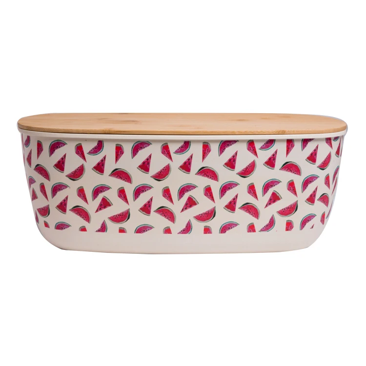 
Joyhome eco friendly Customized bamboo fiber bread bin box with bamboo lid bento lunch box 