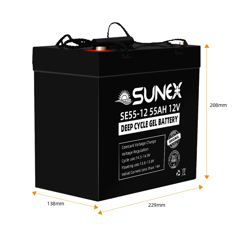 UAE Stock SUNEX 55Ah 12V Lead - Acid Battery Sealed Lead Acid Battery For Electric Bike