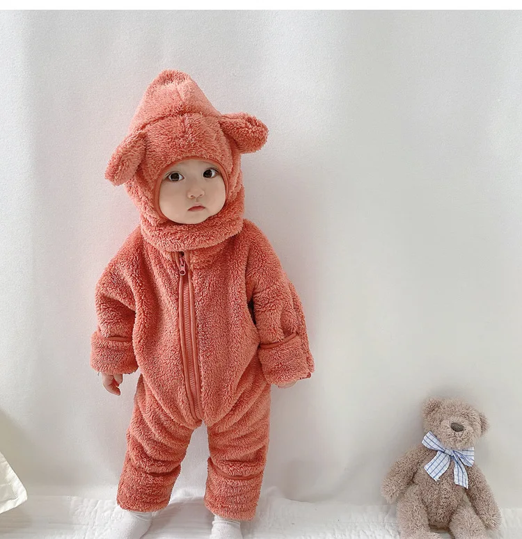 Fat Large Size Pure Color Cartoon Kigurumi Bath Thicken Cotton Boys Girls Zipper Onesie Hooded Robe Pajams