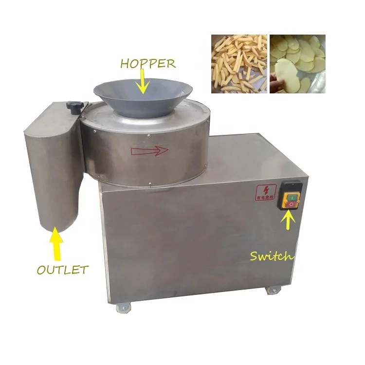 Commercial Potato Chip Slicer Cutter Large Output Vegetable Slice Cutting Shredding Machine