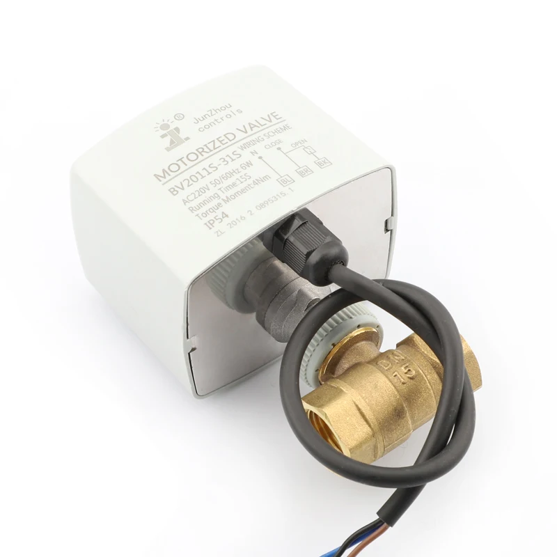 Латунь 2 way Электрический шаровой клапан 12V 24V модуляции моторизованный для центрального кондиционирования воздуха Прохладный нагрева