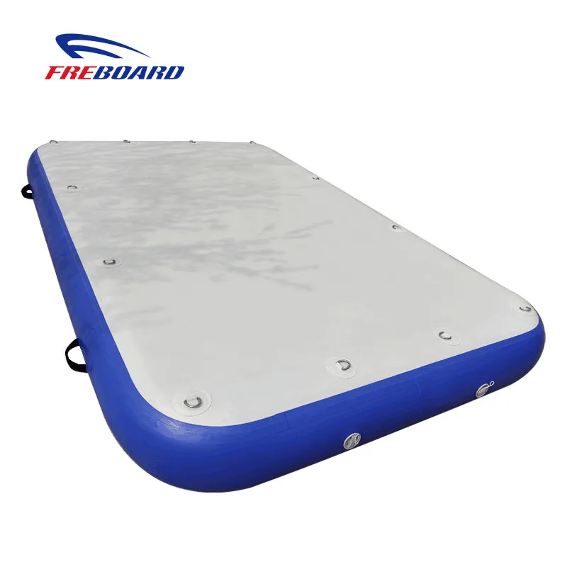 Inflatable swimming pool floating mat platform dock drop stitch float