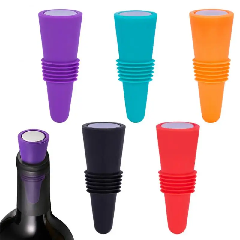 WXL110 Bottles Cap Wine Cork Wine Pourer Stopper Leak Proof Silicone Caps Cute Top Hat Bar Silicone Bottle Stopper