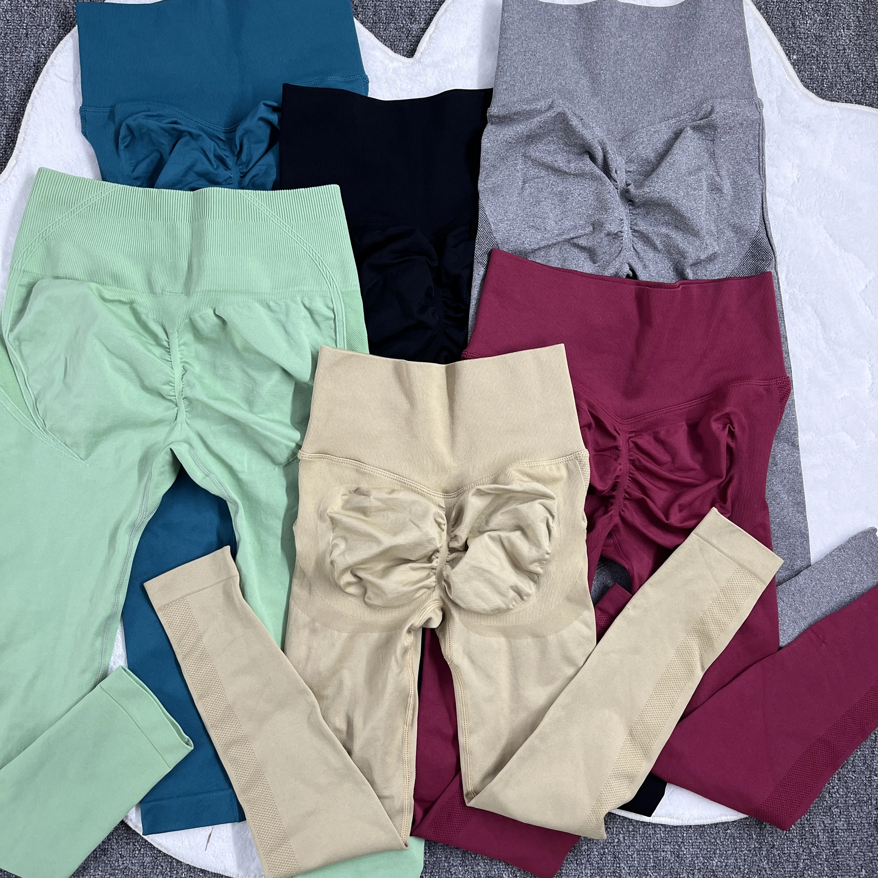 Ladies nude yoga pants high waist tight exercise pants no embarrassment quick dry fitness running pants