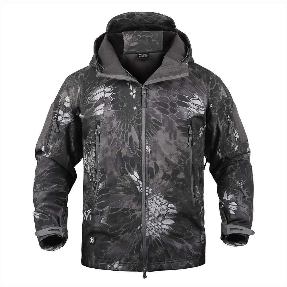 Warm Waterproof Fashion jacket Men Fleece Soft shell jacket Hiking Climbing Windproof and warm tactical jacket