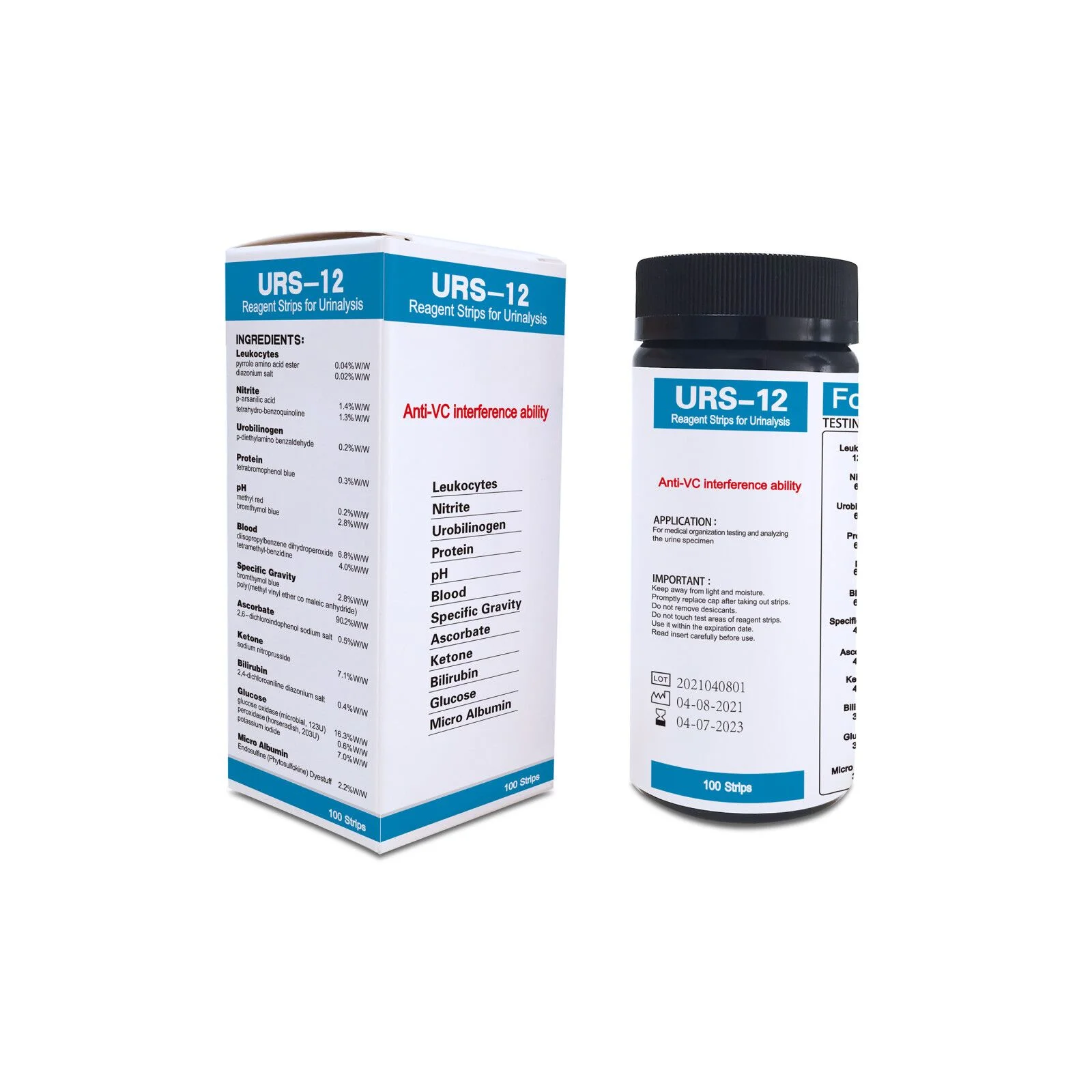 Наборы для анализа мочи 12 параметров тест-полоски Клиническая полоска реагента