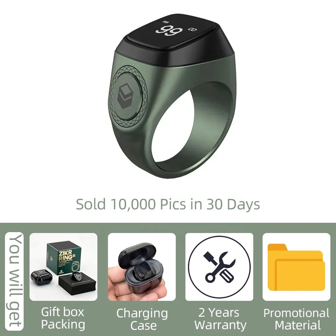 iqibla zikr ring Muslim smart ring Islamic gifts azan alarm clock Oem Electronic tally counter tasbih Digital Islamic tasbeeh