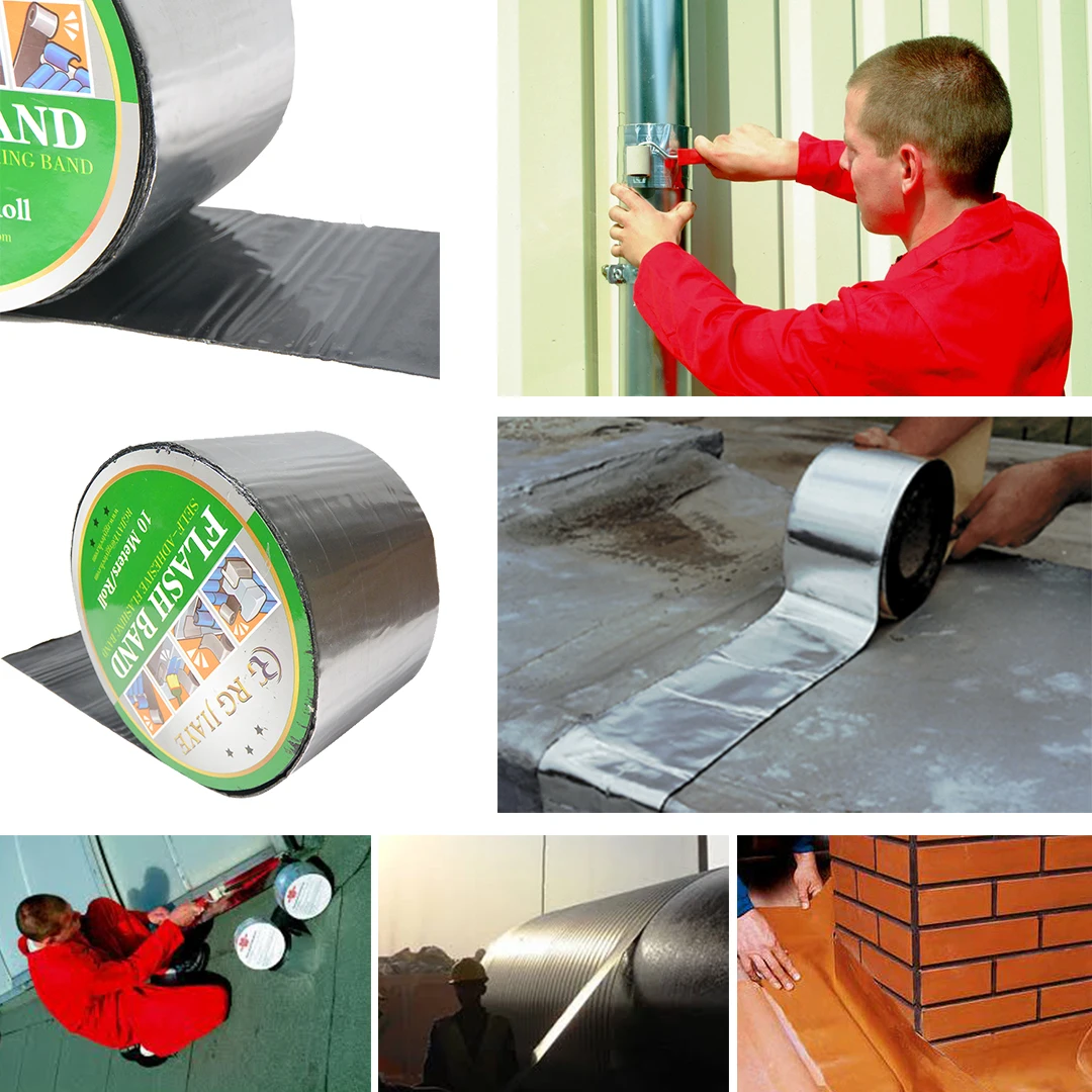 RG JIAYE aluminum foil self-adhesive bitumen flashing tape flash band for waterproof
