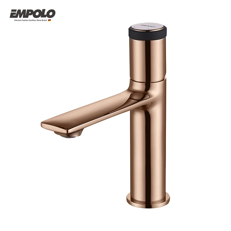 Empolo New Faucet Tap Rose Gold Single Handle Widespread Basin Bathroom Vanity Faucet