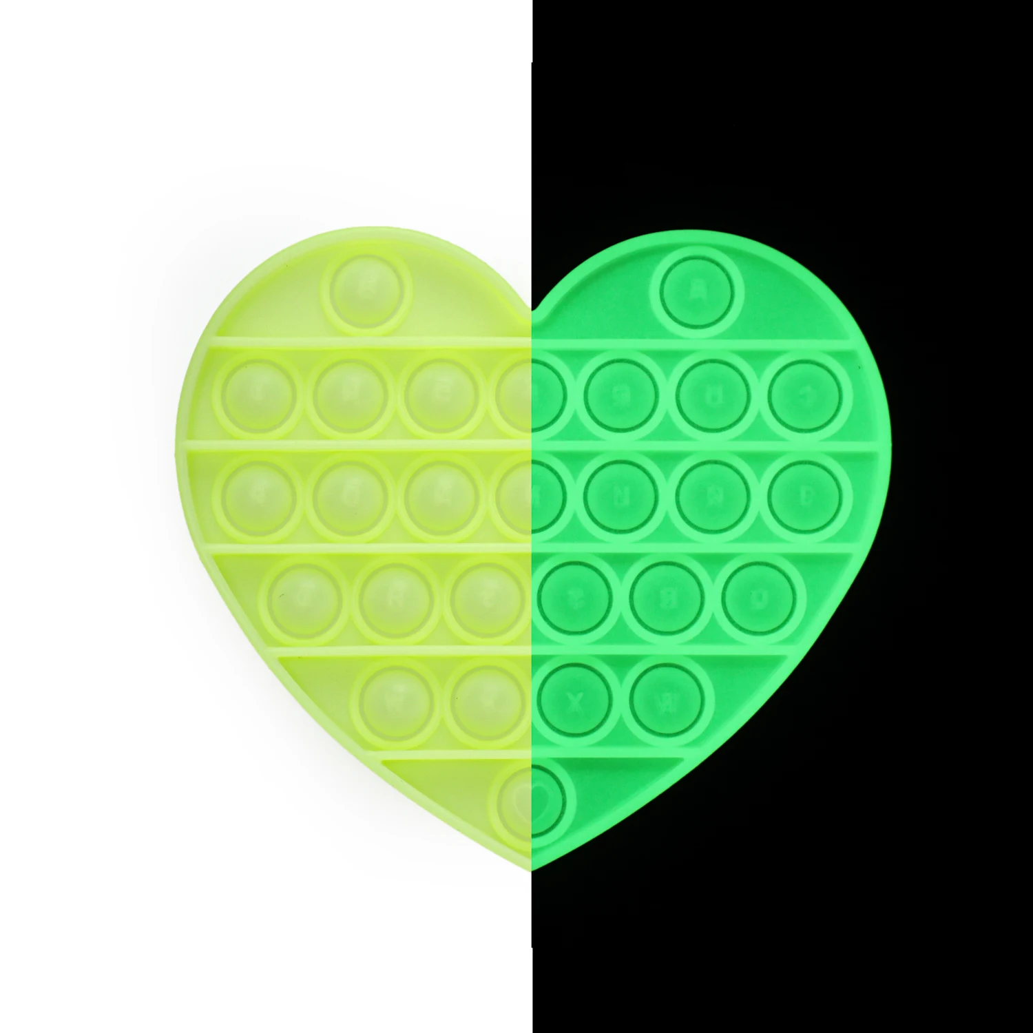 Popit, новинка 2021, популярная УФ-игрушка, меняющая цвет/светящаяся в темноте/развивающая игрушка-антистресс в форме сердца