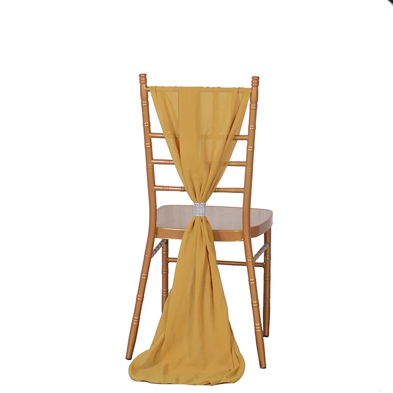 Wedding Chair Decorative Soft Chiffon Organza Solid Chair Sashes For Wedding Party Event