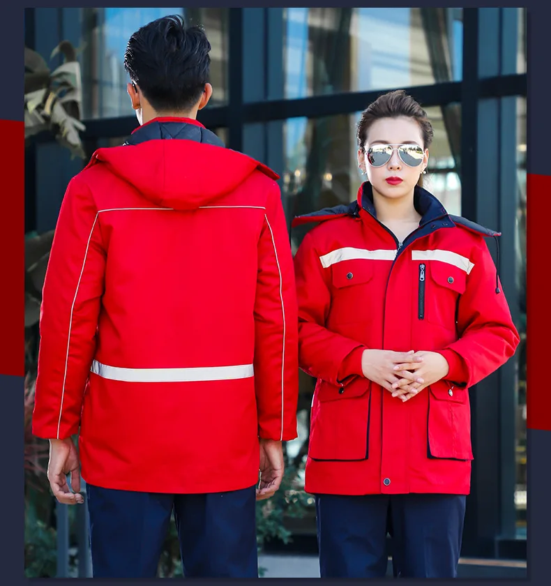 Winter short cotton clothing warehouse wear-resistant work uniform thickening cold auto repair cotton jacket custom labor insura