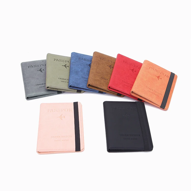 High quality Leather card wallet passport pouch, RFID Blocking passport holder