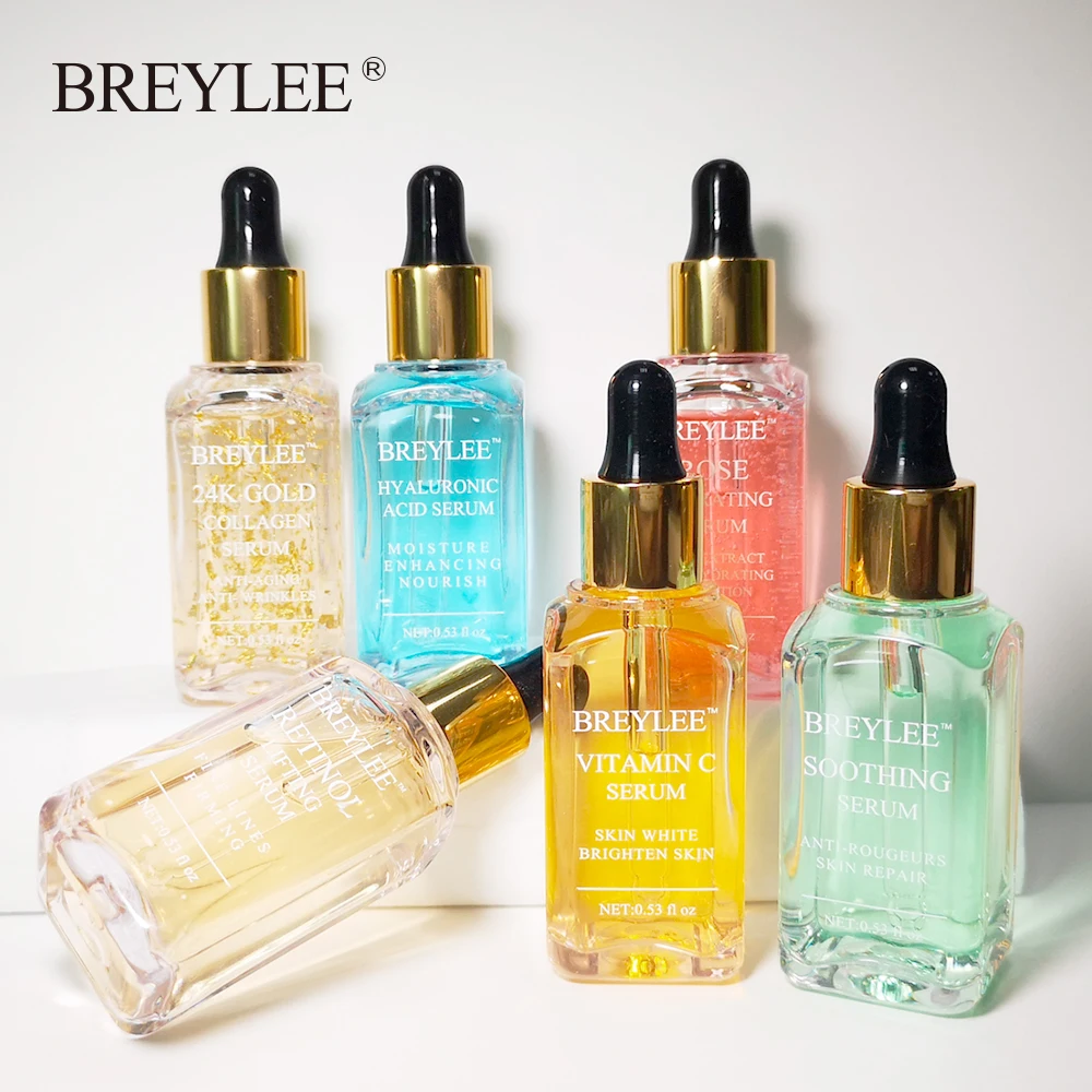 BREYLEE 24 К золото лица укрепляющий Vit C отбеливание ремонт сыворотки 6 бутылок