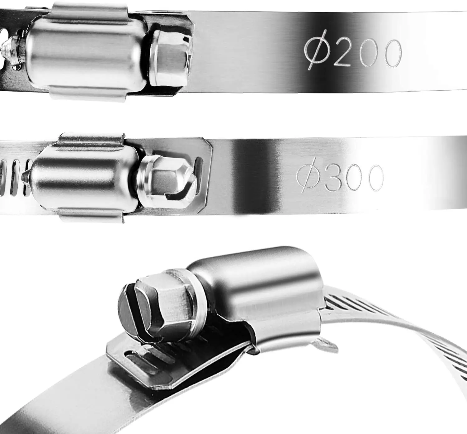 Adjustable 304 Stainless Steel Duct Clamps Hose Clamp (8 Inch)