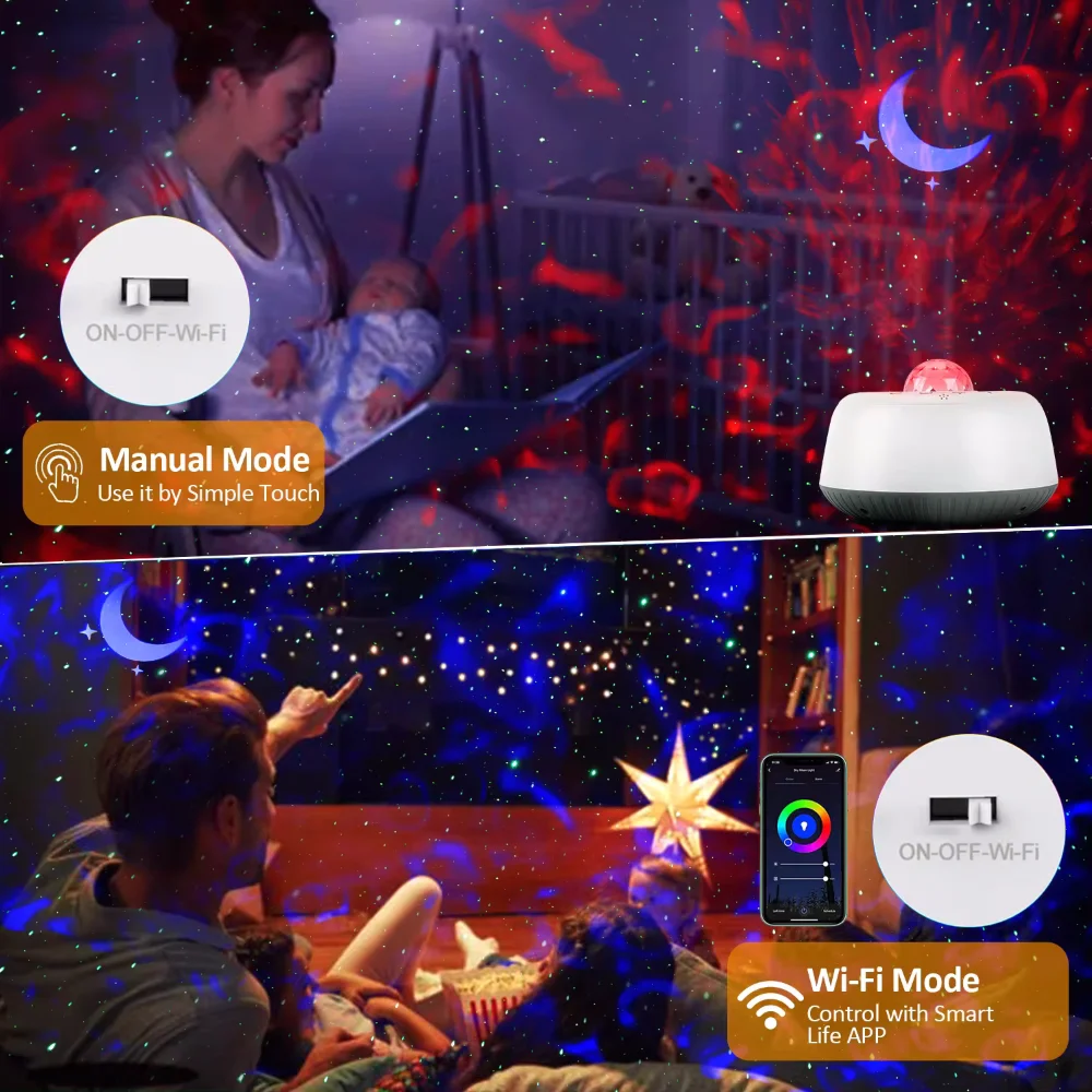 Special Price For First Piece Color Changing Led Star Moon Light Projector App Control Room Decor Night Lights