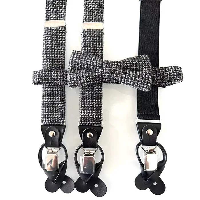 Чжэцзян, оптовая продажа, черно-желтые простые недорогие эластичные мужские подтяжки с 3 зажимами