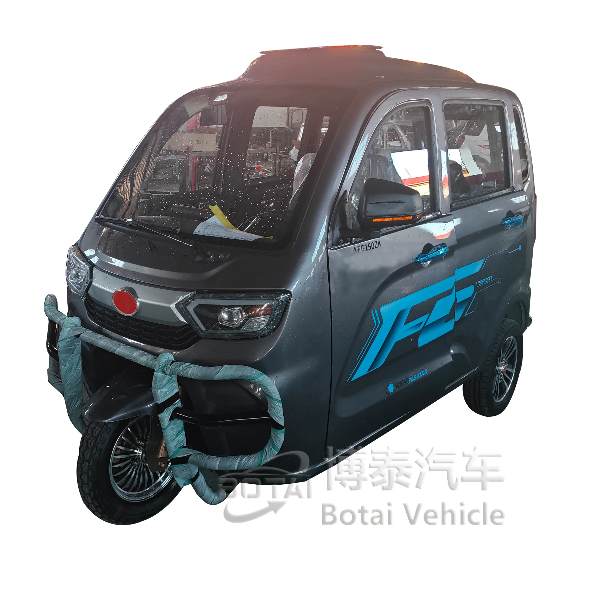 Оптовая продажа трехколесный полностью закрытый мотоцикл 200CC пассажирский топливный бензин моторный велосипед