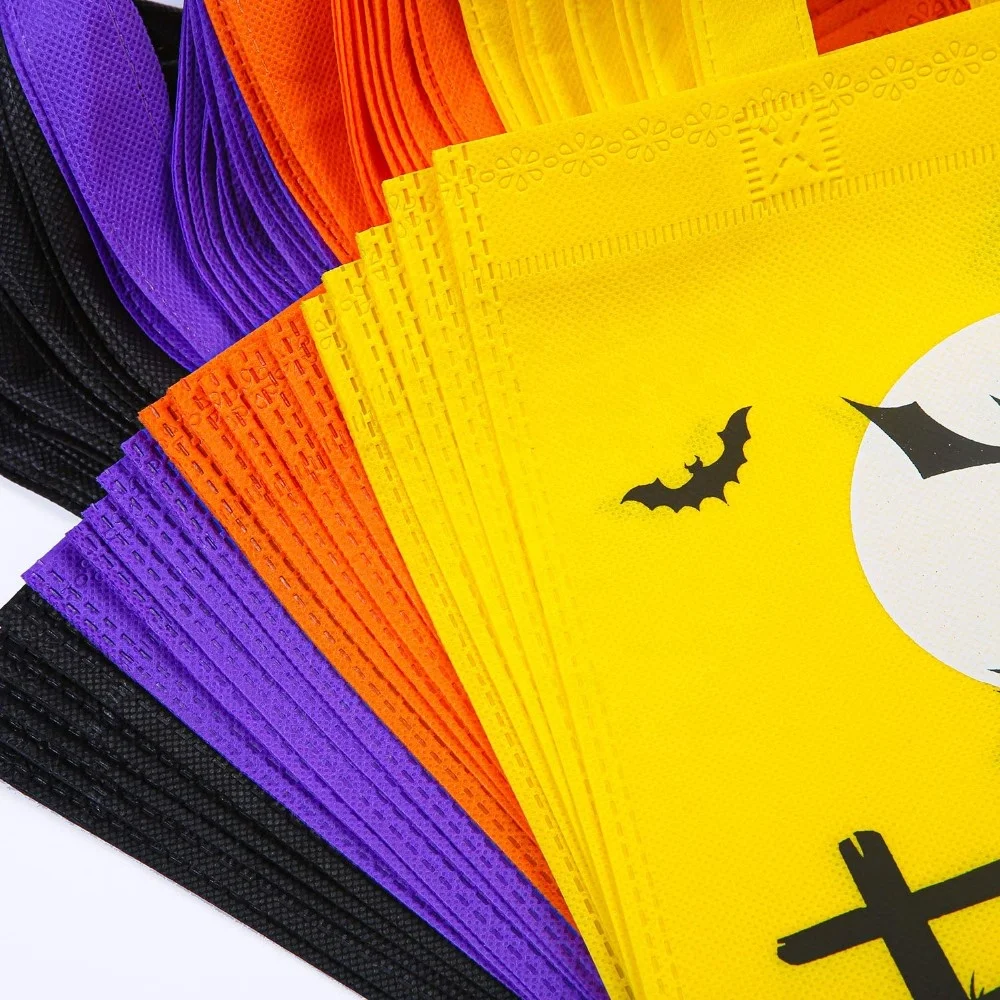 Halloween Party Goody Favors custom logo Trick or Treat Non-woven Gift tote Bags