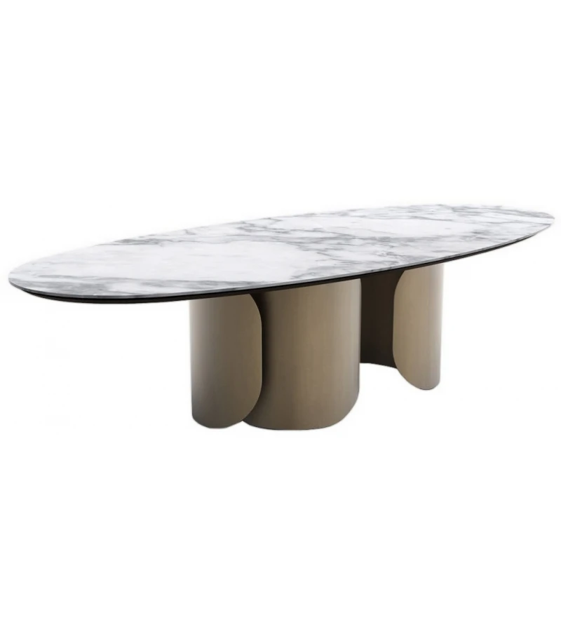 Foshan furniture Italian luxury dining marble table sets