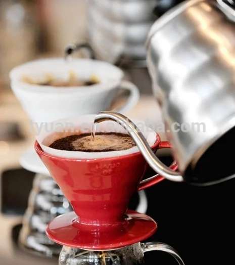 Coffee Slow Brewing Accessories  Red Ceramic Coffee Dripper Artisan Series  for Home Office and Cafe