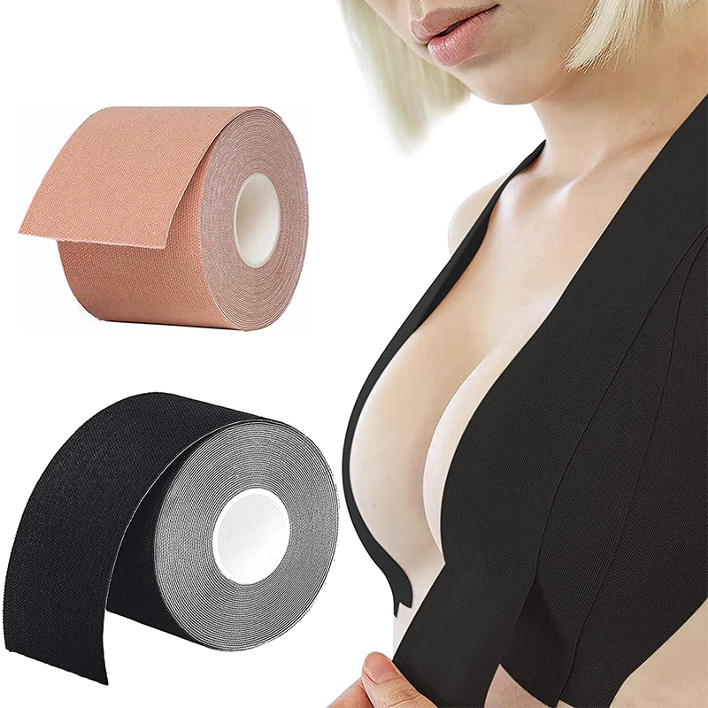 Popular Invisible Push-up Adhesive Breast Lift Tape OEM Accepted Bra Tape Nipple Cover Waterproof Cotton Elastic Boob Tape