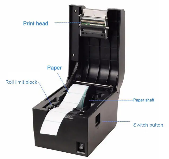 Xprinter XP 235B 2022 hot selling 2 in 1 58mm thermal receipt printer thermal barcode label printer (1600441691485)