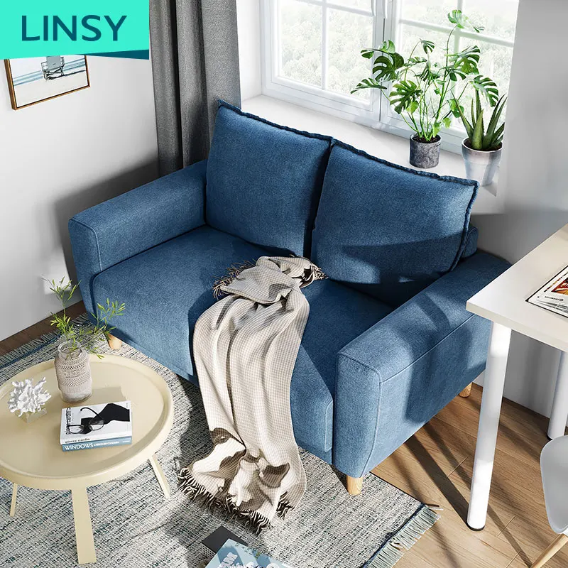 Linsy 2-3 сиденья деревянный каркас квартиры небольшой блок гостиной размер диван