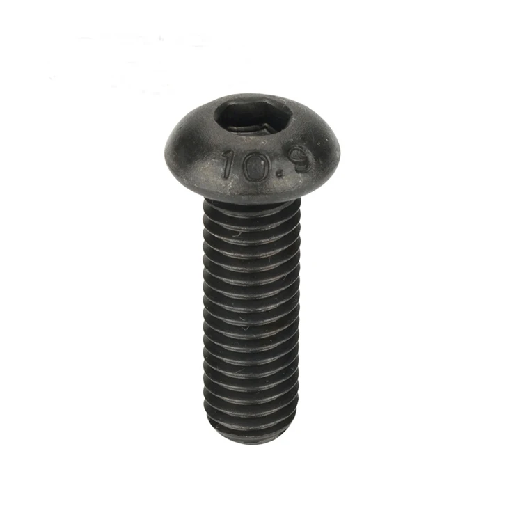 ISO 7380 GB70.2 Carbon Steel Black Oxide Hex Socket Button Head Screw Hexagon Socket Button Head Screws DIN912