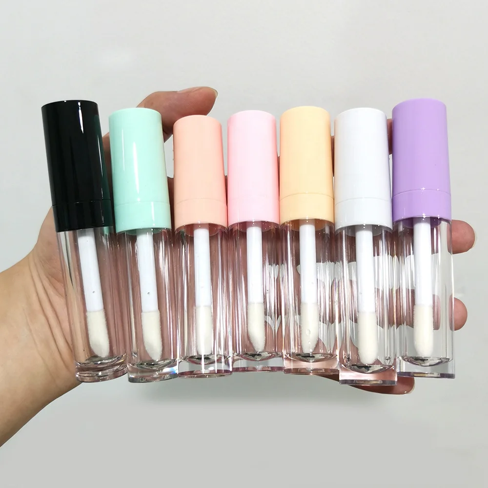 9ml clear round pink white empty big wand fat Lipgloss tubes big brush lip gloss containers tube big applicator