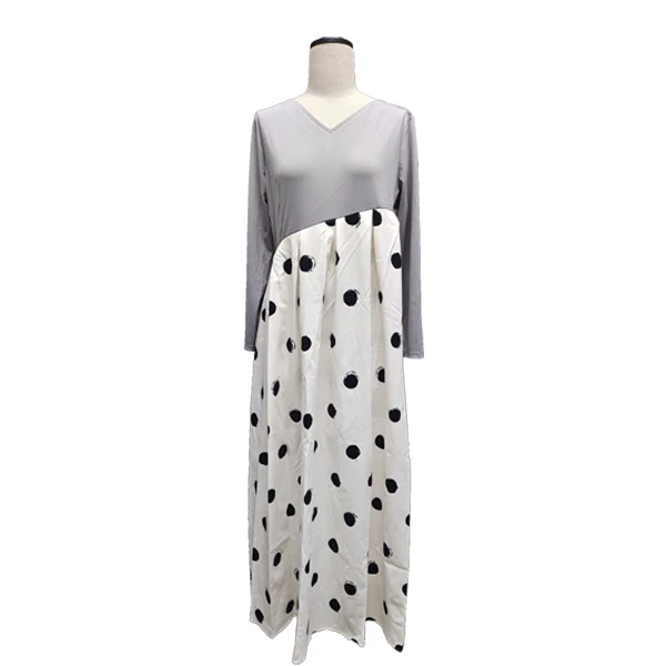 long sleeve maxi dresses sundress office women formal work  polka dots dress office dresses custom wholesale