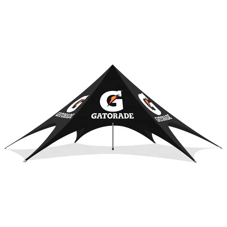 Guangdong UV Resist Custom Print Star Tent 6m 8m 10m 12m 14m 16m Outdoor 600d Oxford Trade Show Event Spider Shape Star Tent