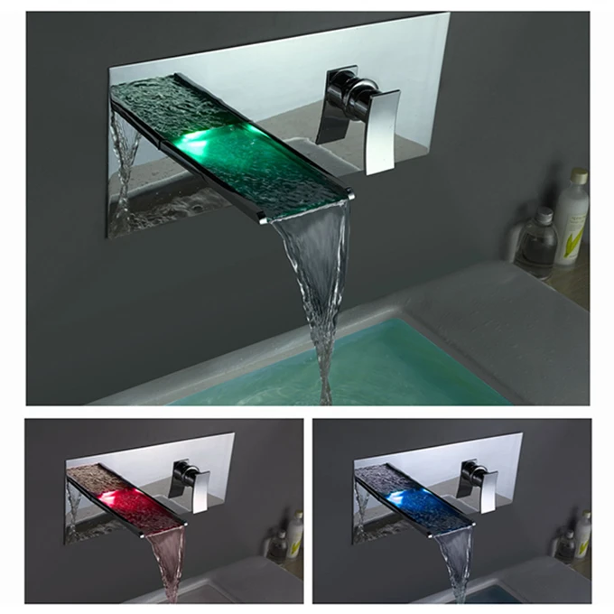 New Design Electric Smart Water Taps Sensitive Gradient Light LED Faucet For Bathroom Vessel Wash Basin Sinks Factory Wholesale