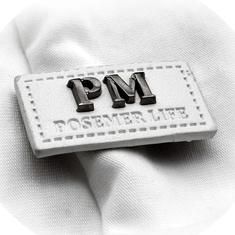 Custom Emboss leather bags labels brand metal logo leather patches