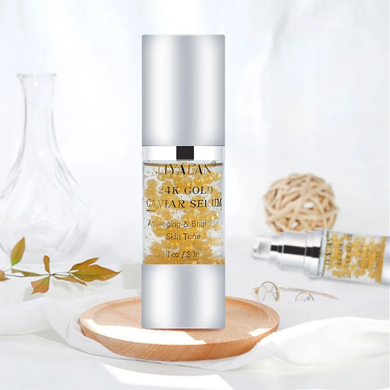 Private Label Anti Wrinkle Facial Skin Care Whitening Natural 24k Gold Caviar Serum Organic Collagen Face Essence