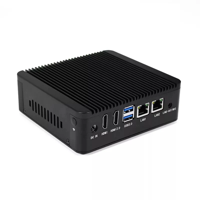 Wholesale Fanless Industrial Computer Intel Celeron J4125 2*HD-MI Dual Display 16GB RAM 4*USB Industrial Mini PC