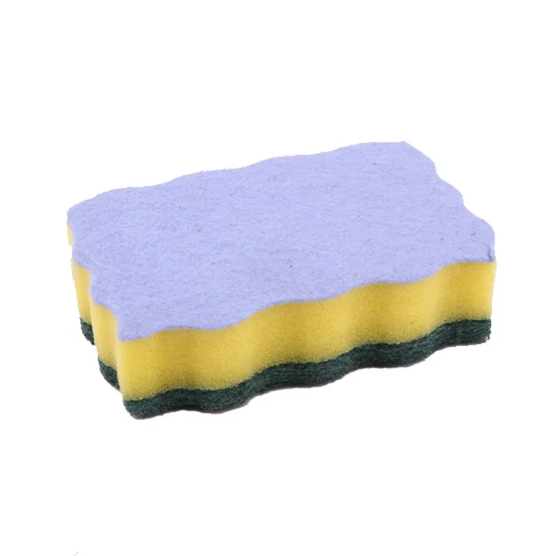 High water absorption mutifunction 3-PLY soft kitchen wash sponge with abrasive pad soft cloth for cleaning