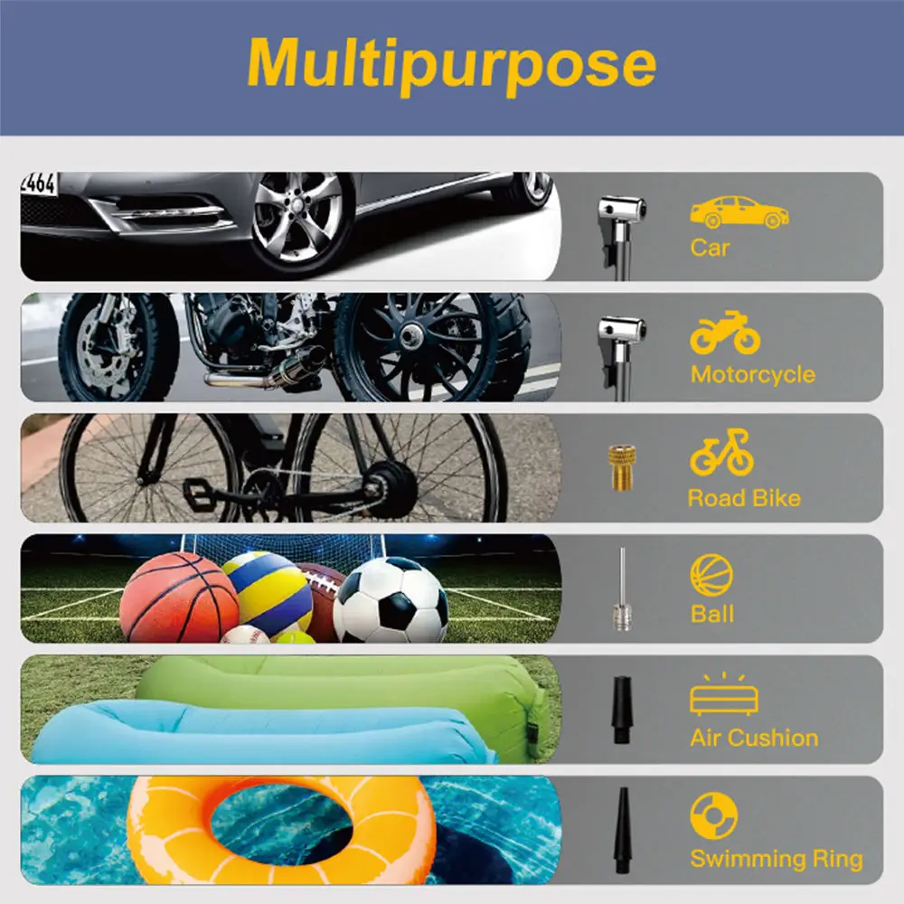Portable cordless tyre inflator rechargeable electric mini digital wireless car air pump compressor tire inflators
